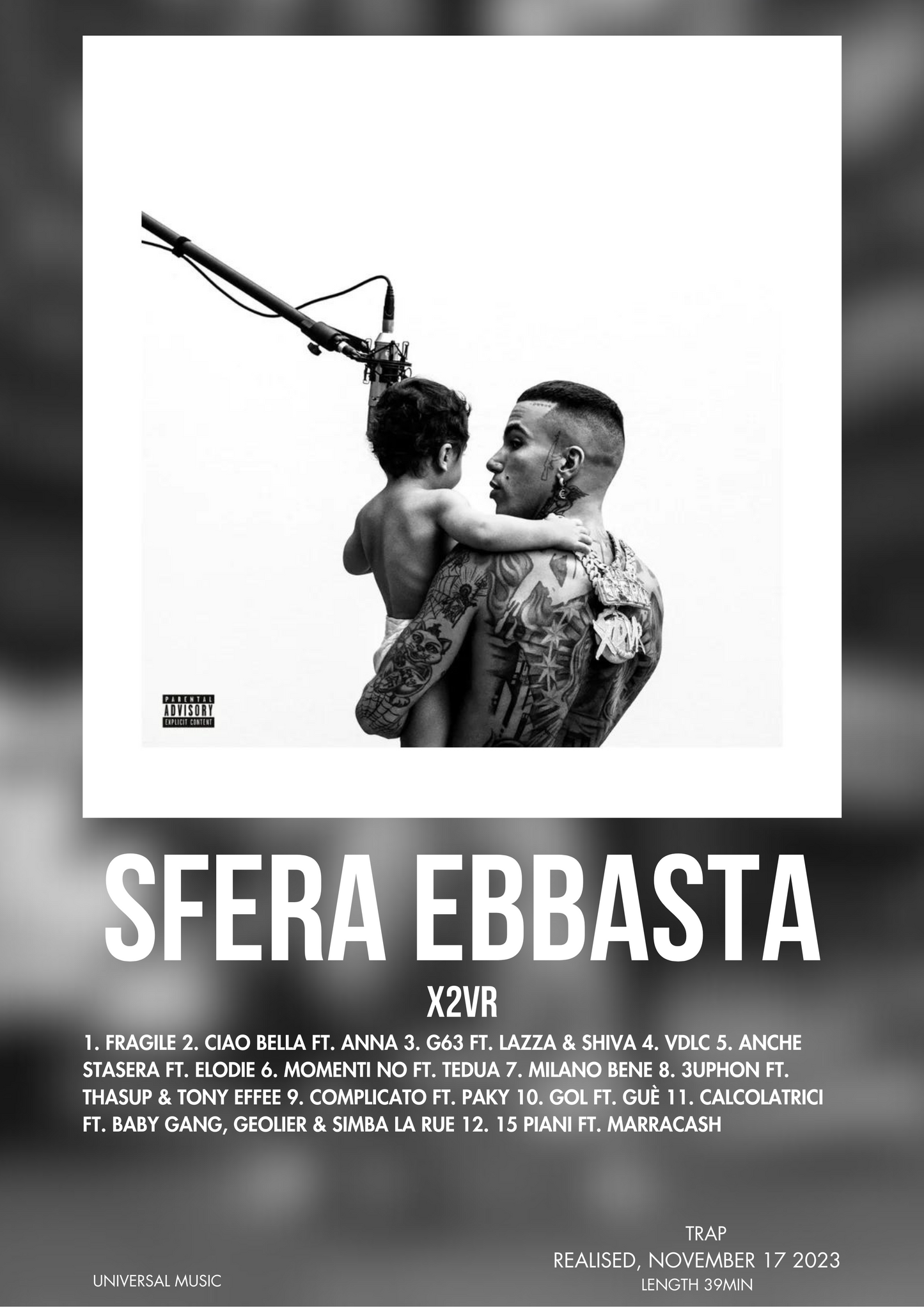 X2VR - Sfera Ebbasta Poster